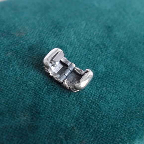 Pandora Dots Ridges Barrel Clip Charm 790446 Retired 925 Sterling Silver Stopper - Picture 4 of 7